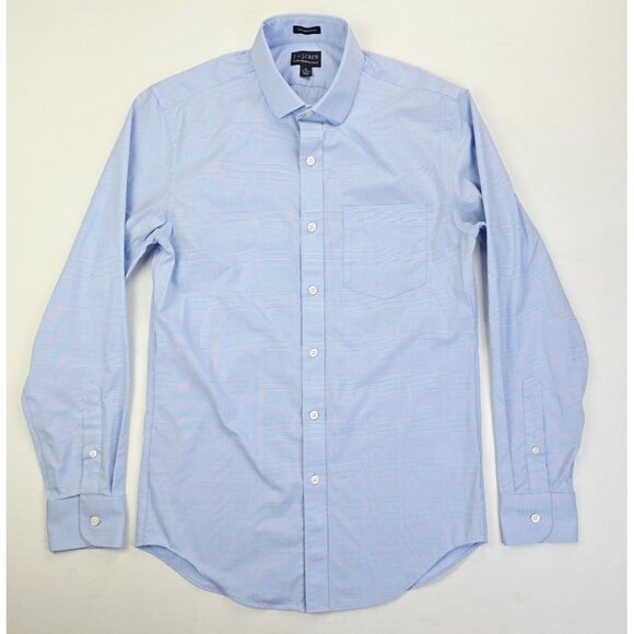 J. By J. Crew Flex Wrinkle Free Thompson Size Small 14-14.5 Blue Check Shirt - Picture 1 of 9